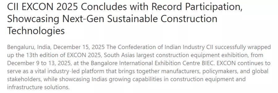 Snapshot of the EXCON 2025 article published by Devdiscourse